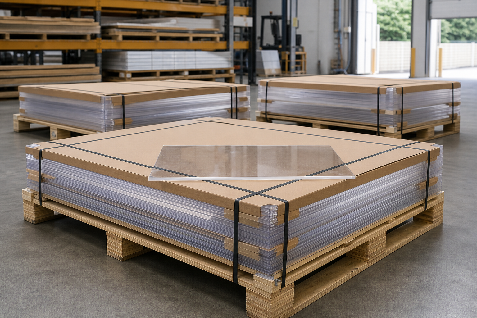 Acrylic and Perspex sheets prepared for precision cutting